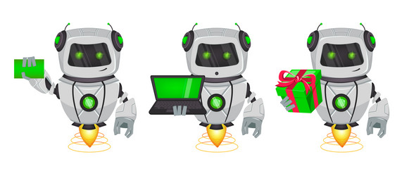 robot with artificial intelligence bot vector
