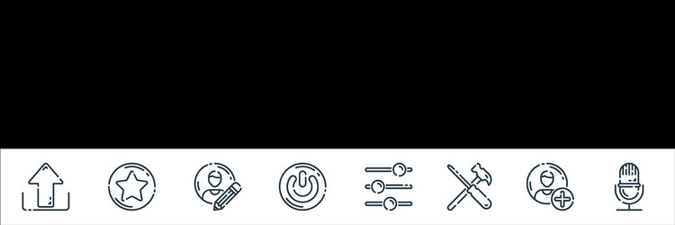 user interface line icons linear set quality vector image