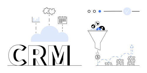 visual representation of crm concepts with cloud vector image