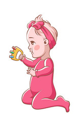 baby girl cute infant blond smiling toddler Vector Image