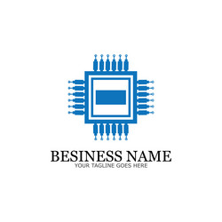 cpu processor line icon for websites and mobile vector image
