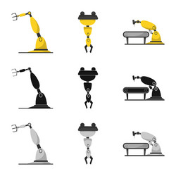 Design of robot and factory icon vector