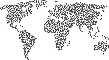 global map pattern of internet items vector image