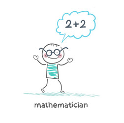 Mathematician Contemplating Problem Solving vector image