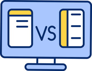 Product version comparison rgb color icon vector