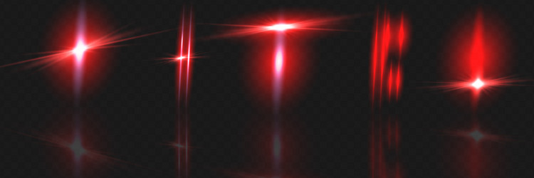 Red horizontal highlights laser beams vector