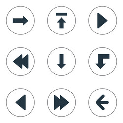 Set of 9 simple arrows icons can be found vector