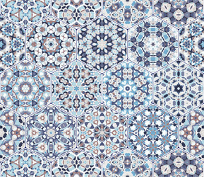 set of hexagonal patterns vector image