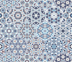 Set of hexagonal patterns vector