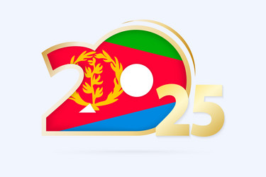 year 2025 with eritrea flag pattern vector image