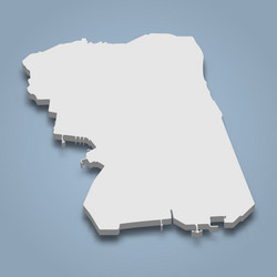 3D Isometric Map of Tsing Yi Island vector image
