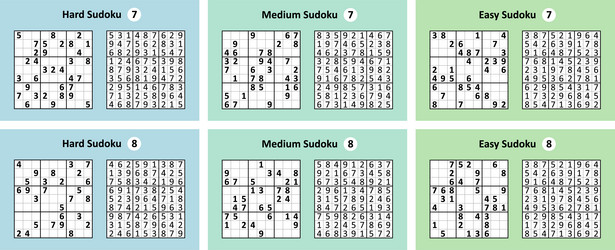 Collection sudoku game with answers different vector