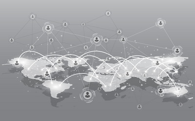 global network connection world map abstract vector image