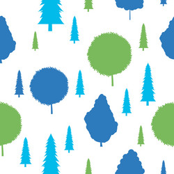 seamless pattern with various type of the trees vector image