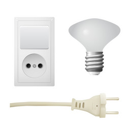 socket with plug lightbulb vector