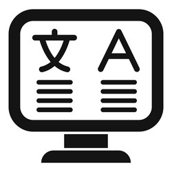 computer screen displaying language translation vector image