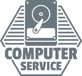 Computer service logo simple style vector