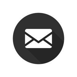 envelope mail circle button flat web icon send vector image