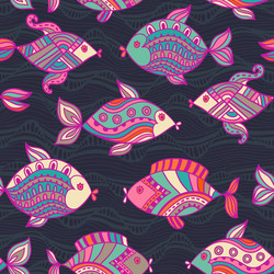 Fish pattern in abstract style vector