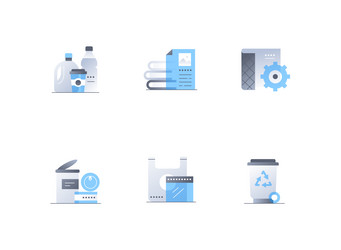 garbage and waste sorting - flat design style vector image