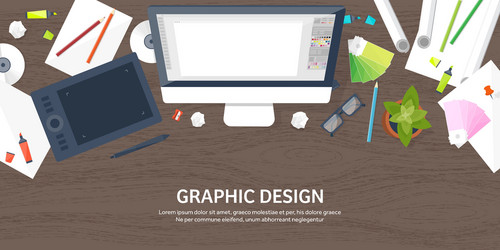 graphic web design drawing and painting vector