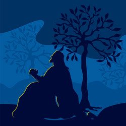 Jesus Praying in the Garden Vector Images (36)