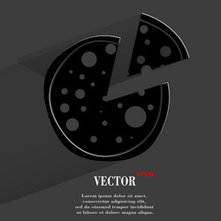 pizza flat modern web button with long shadow vector