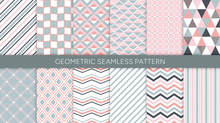 seamless geometric pattern set with square dot vector image