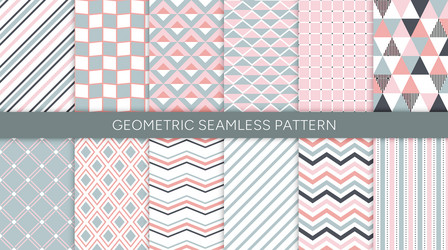 Seamless geometric pattern set with square dot vector