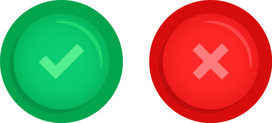 set correct or incorrect button vector image