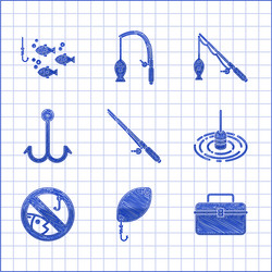 set fishing rod spoon case or box container