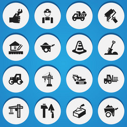 set of 16 editable structure icons includes vector image