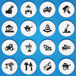 Set of 16 editable structure icons includes vector