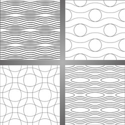 Set of four abstract seamless backgrounds vector