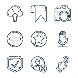user interface line icons linear set quality vector image