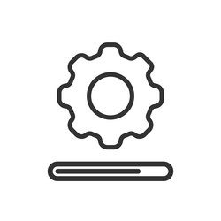 loading progress icon with gear isolated vector image