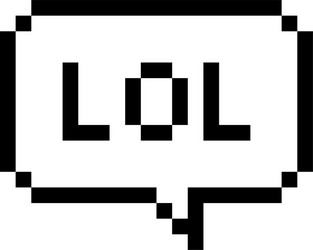 Lol pixel style text bubble speech vector