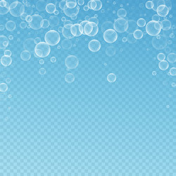 Random soap bubbles abstract background blowing b vector