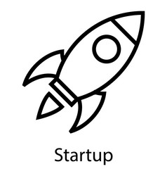 Startup line icon launch speed spaceship vector