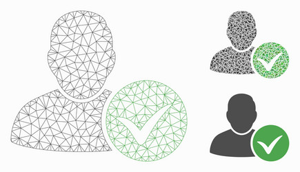 valid user mesh wire frame model vector image