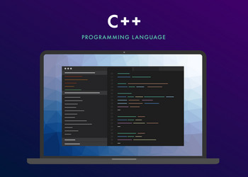 c plus programming language on the laptop vector