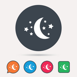 Moon and stars icon night sleep sign vector