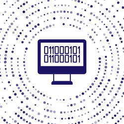 blue binary code icon isolated on white vector image