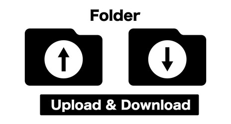 Download and upload folder silhouette icon vector