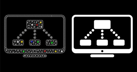 flare mesh network hierarchy monitor icon vector image