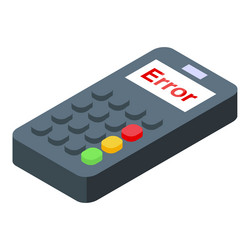 pos terminal showing error message isometric view vector image