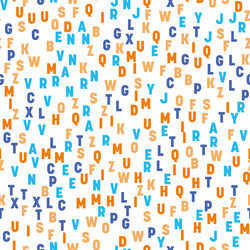 seamless pattern colorful letters random order vector image