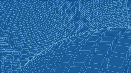 abstract 3d illuminated distorted mesh sphere vector image