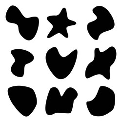 Blob shapes set random blotch inkblot stone vector