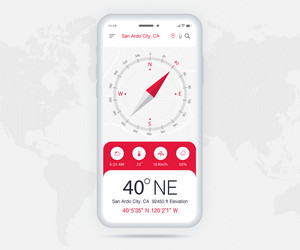 compass app ui ux gui concept map gps vector image